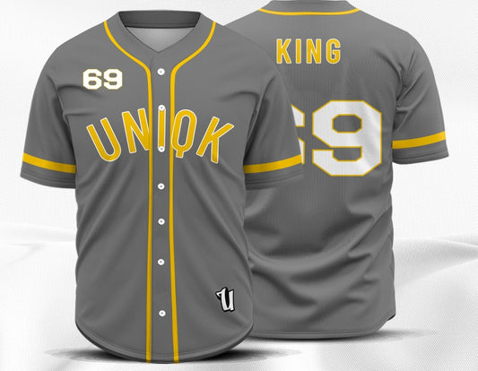 Camisa de Baseball Cinza